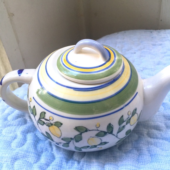 Kitchen Vintage Porcelain Tea Pot With Lemons On A Vine Poshmark